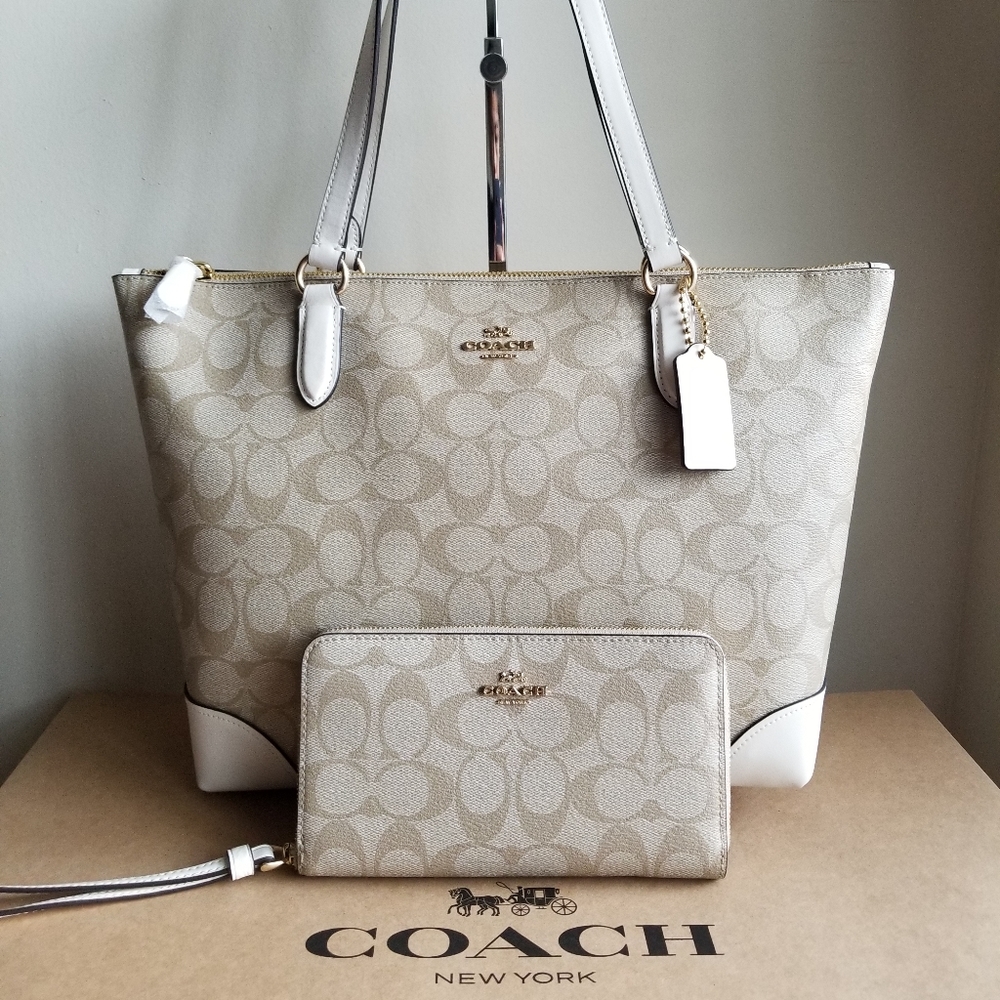New Coach Zip Tote Bag with Wallet